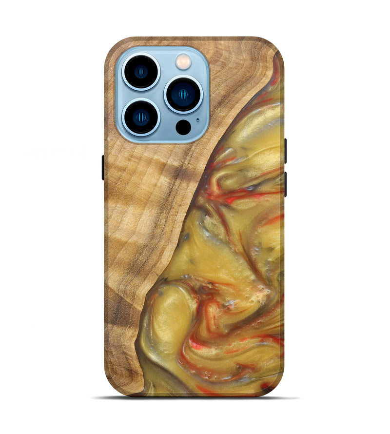 iPhone 14 Pro Wood+Resin Live Edge Phone Case - Stesha (Metallic, 608601)