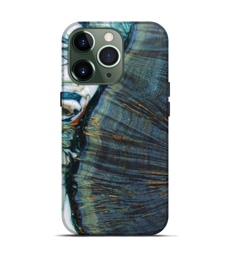 iPhone 13 Pro Wood+Resin Live Edge Phone Case - Beulah (Green, 622993)