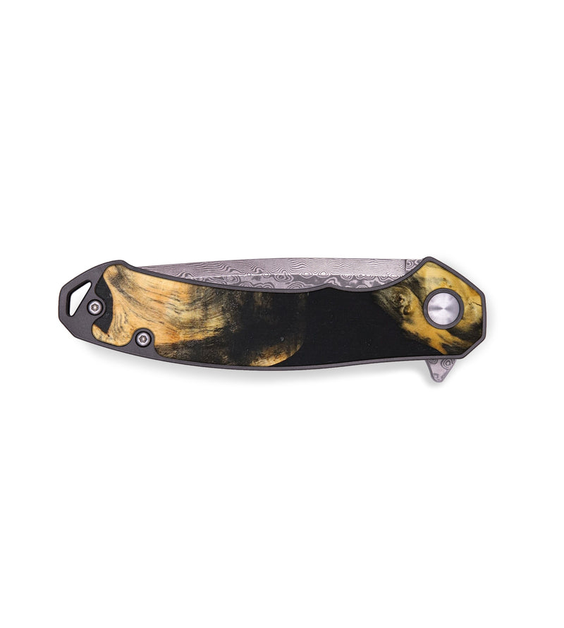 EDC Wood+Resin Pocket Knife - Casey (Black & White, 636945)