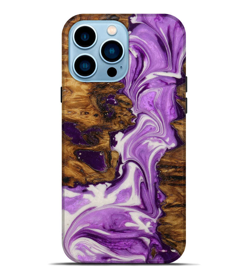 iPhone 14 Pro Max Wood+Resin Live Edge Phone Case - Lynette (Artist Pick, 642606)