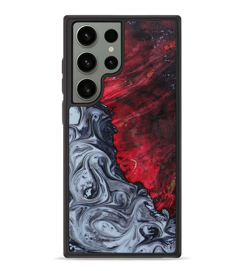 Galaxy S23 Ultra Wood+Resin Phone Case - Benjamin (Black & White, 647102)