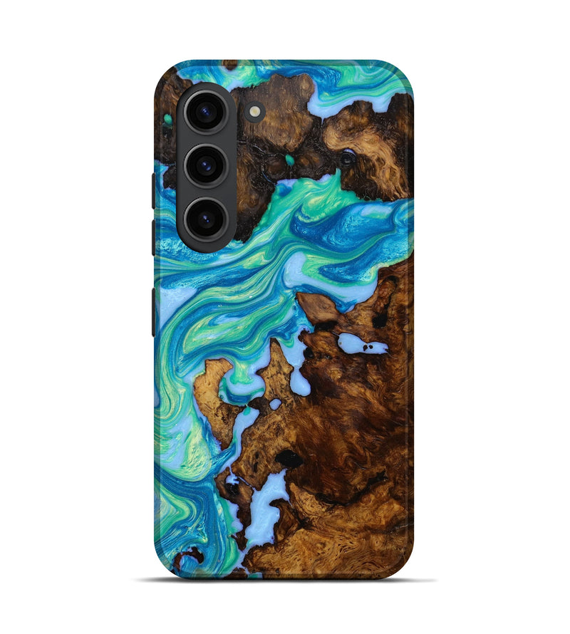 Galaxy S23 Wood+Resin Live Edge Phone Case - Maxwell (Green, 643973)