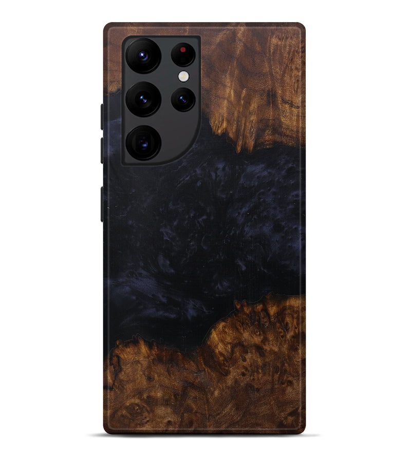 Galaxy S22 Ultra Wood+Resin Live Edge Phone Case - Lazlo (Pure Black, 591448)