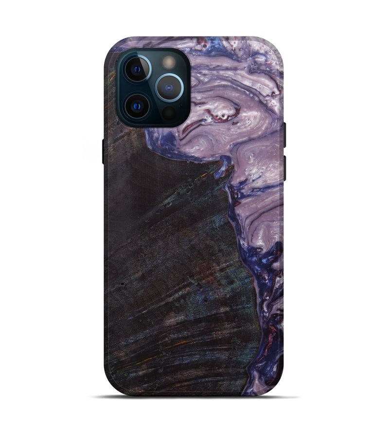 iPhone 12 Pro Wood+Resin Live Edge Phone Case - Wren (Purple, 599132)