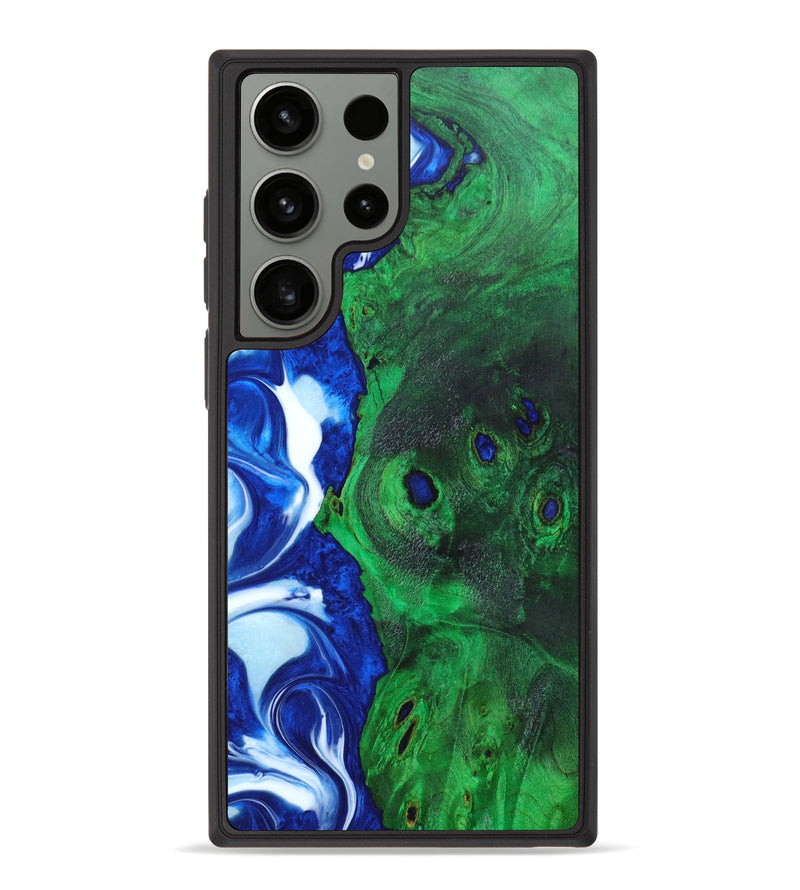 Galaxy S23 Ultra Wood+Resin Phone Case - Nicole (Blue, 629988)