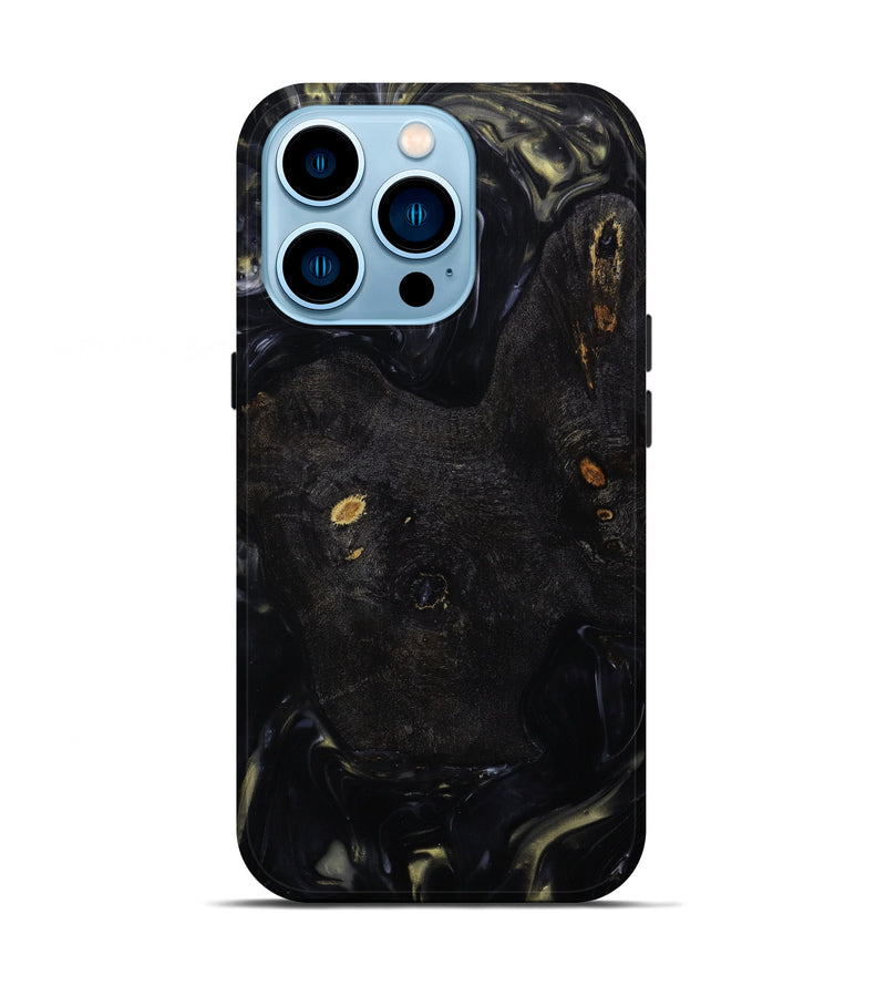 iPhone 14 Pro Wood+Resin Live Edge Phone Case - Camryn (Black & White, 647631)