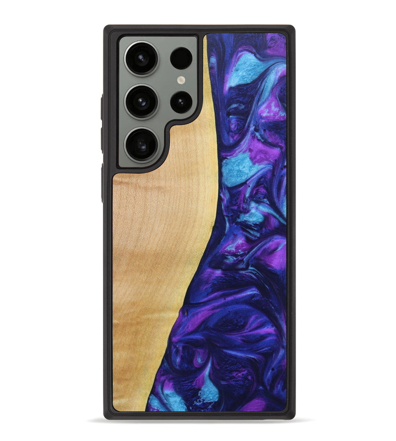 Galaxy S23 Ultra Wood+Resin Phone Case - Ahmed (Purple, 621360)