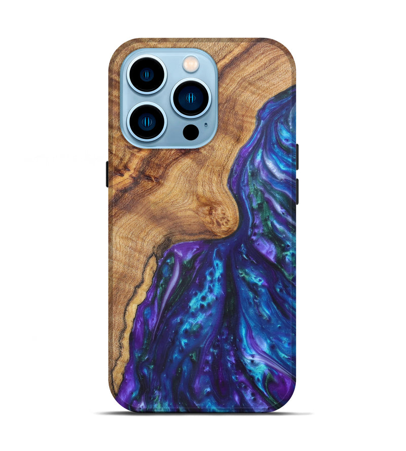 iPhone 14 Pro Wood+Resin Live Edge Phone Case - Merb (Purple, 608572)