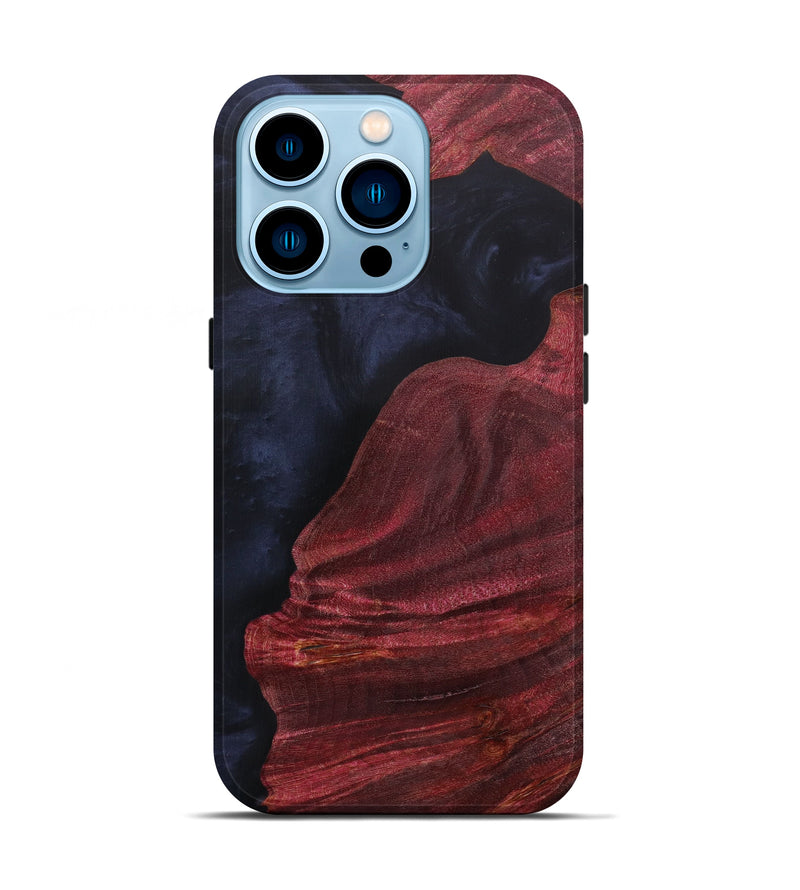 iPhone 14 Pro Wood+Resin Live Edge Phone Case - Maryam (Pure Black, 604544)
