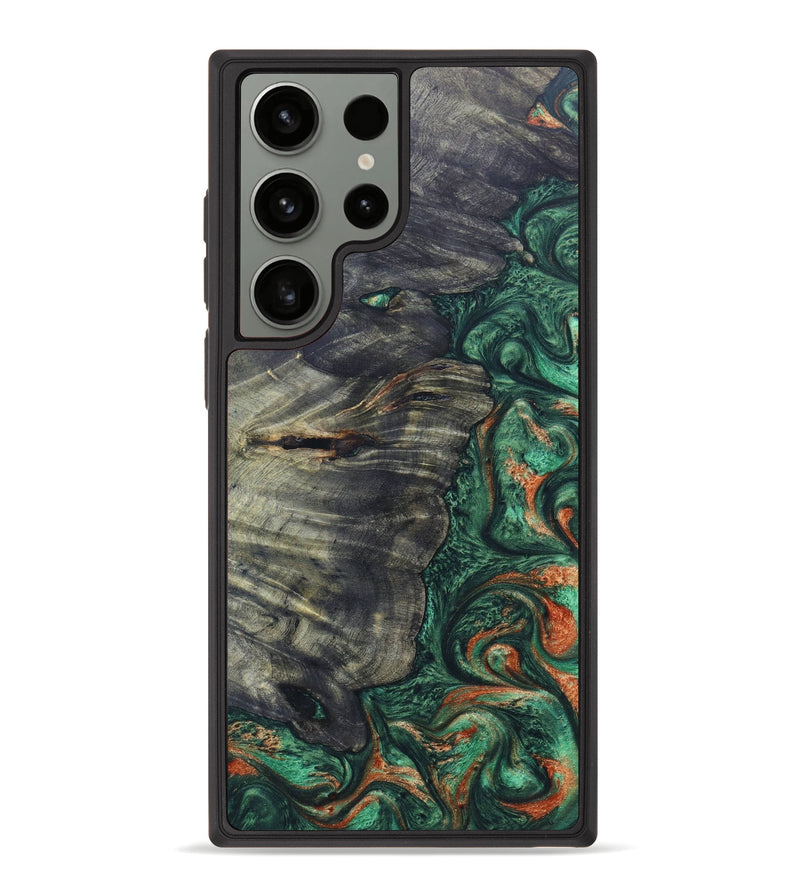 Galaxy S23 Ultra Wood+Resin Phone Case - Cyndi (Green, 629729)
