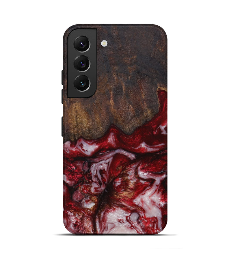 Galaxy S22 Wood+Resin Live Edge Phone Case - Ally (Dark Red, 610274)