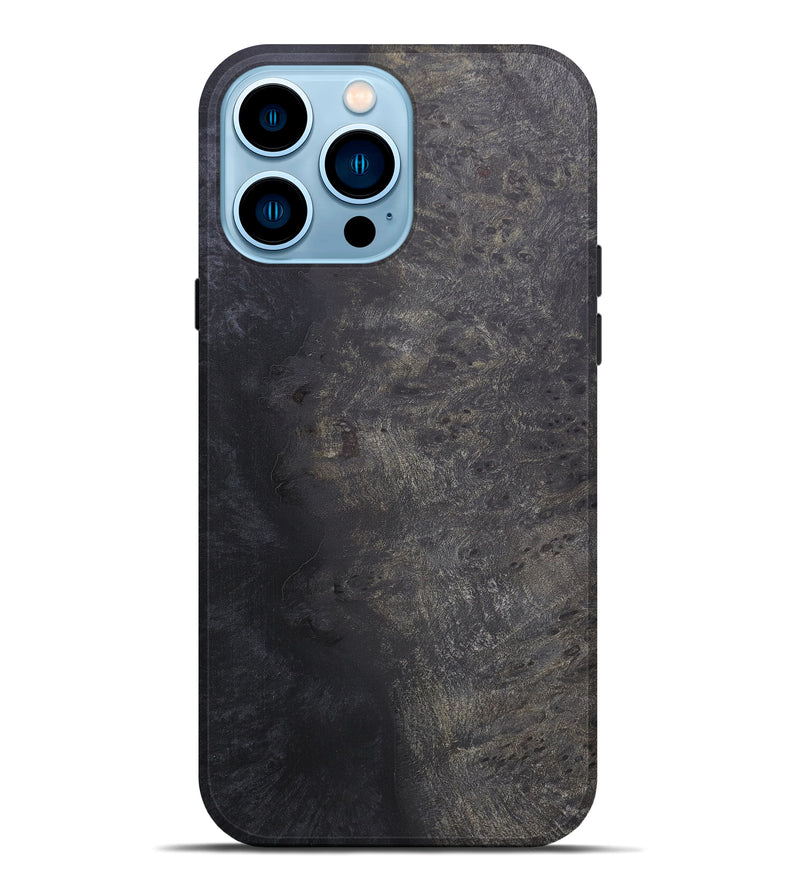 iPhone 14 Pro Max Wood+Resin Live Edge Phone Case - Genevra (Pure Black, 595483)