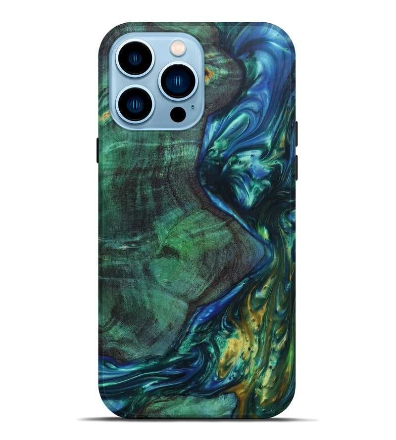 iPhone 14 Pro Max Wood+Resin Live Edge Phone Case - Phoenix (Artist Pick, 635135)