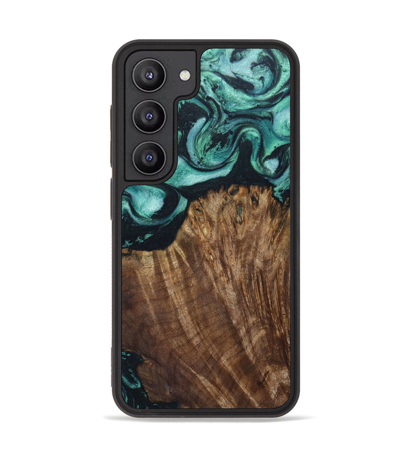 Galaxy S23 Wood+Resin Phone Case - Hans (Green, 622359)