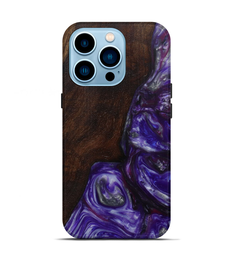 iPhone 14 Pro Wood+Resin Live Edge Phone Case - Robinett (Purple, 588736)