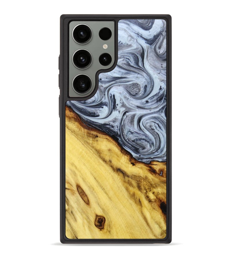 Galaxy S23 Ultra Wood+Resin Phone Case - Grant (Black & White, 638949)