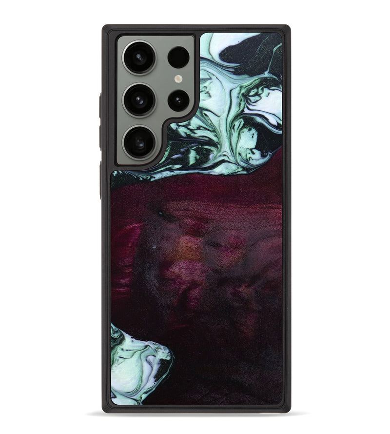 Galaxy S23 Ultra Wood+Resin Phone Case - Dena (Black & White, 645733)