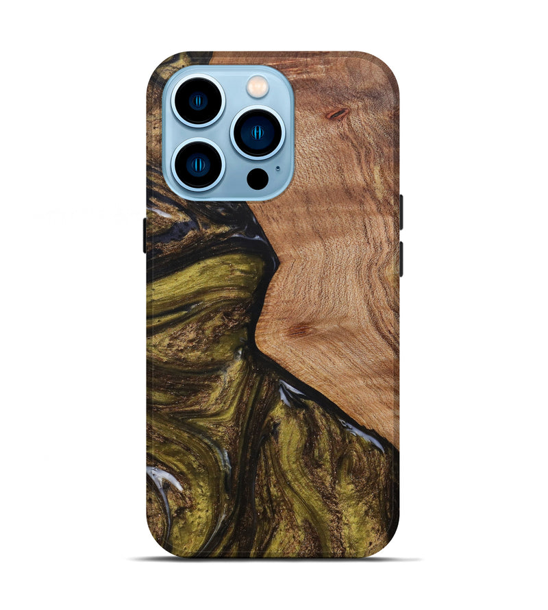 iPhone 14 Pro Wood+Resin Live Edge Phone Case - Adriel (Metallic, 613939)