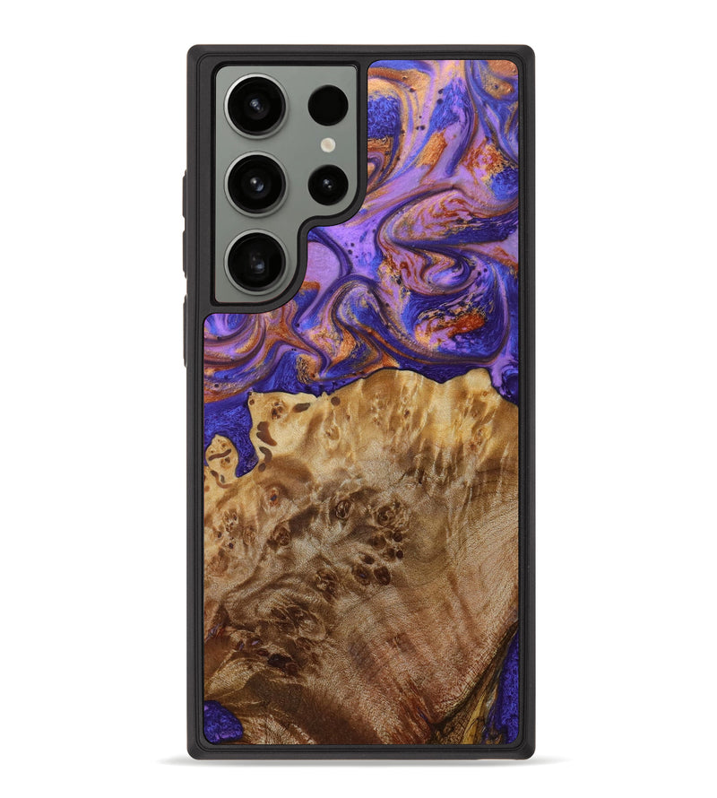 Galaxy S23 Ultra Wood+Resin Phone Case - Lela (Purple, 623018)