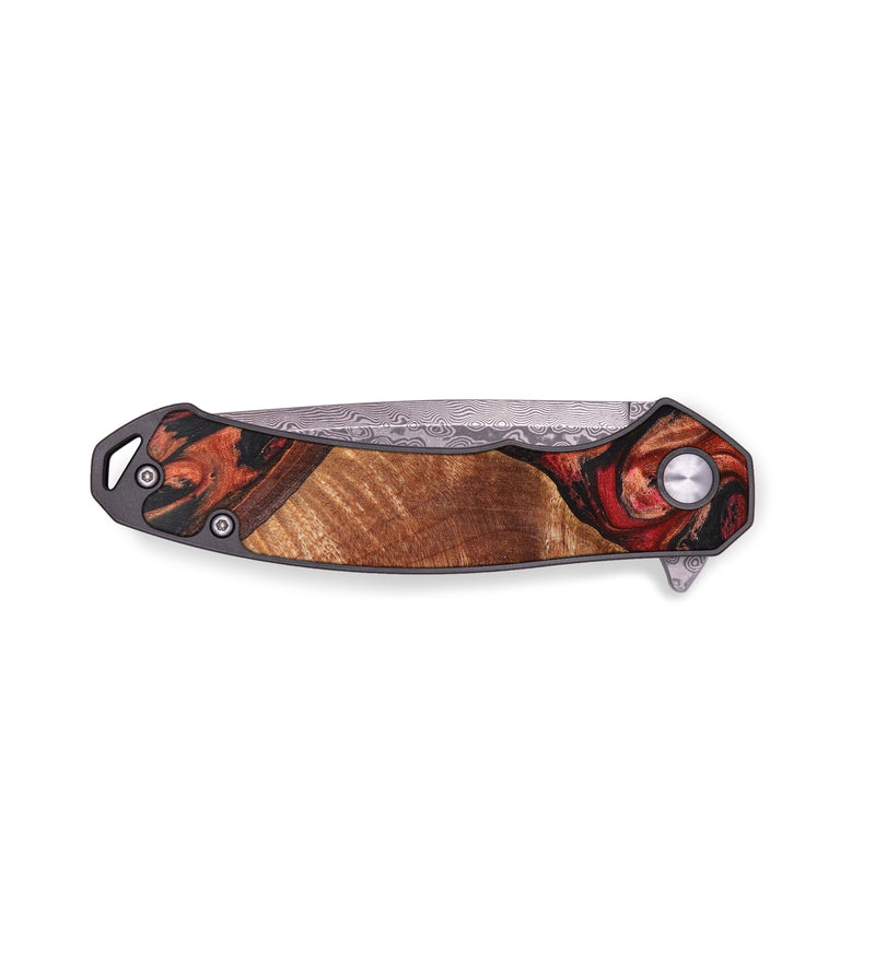 EDC Wood+Resin Pocket Knife - Marjorie (Red, 636508)