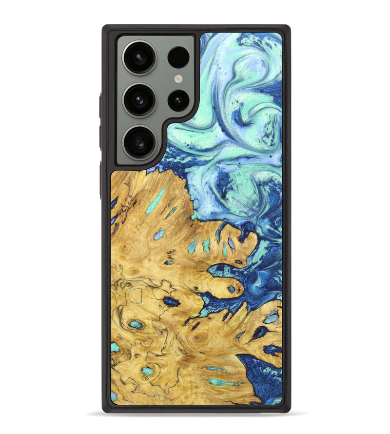 Galaxy S23 Ultra Wood+Resin Phone Case - Laci (Blue, 625845)