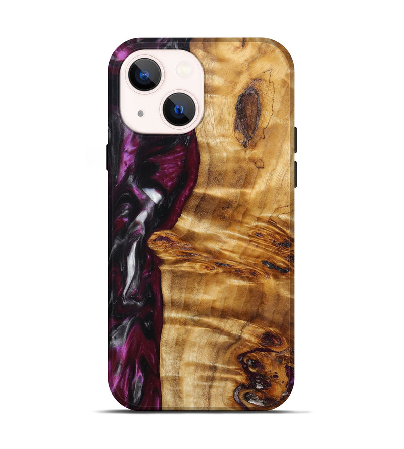 iPhone 13 Wood+Resin Live Edge Phone Case - Raegan (Red, 641048)