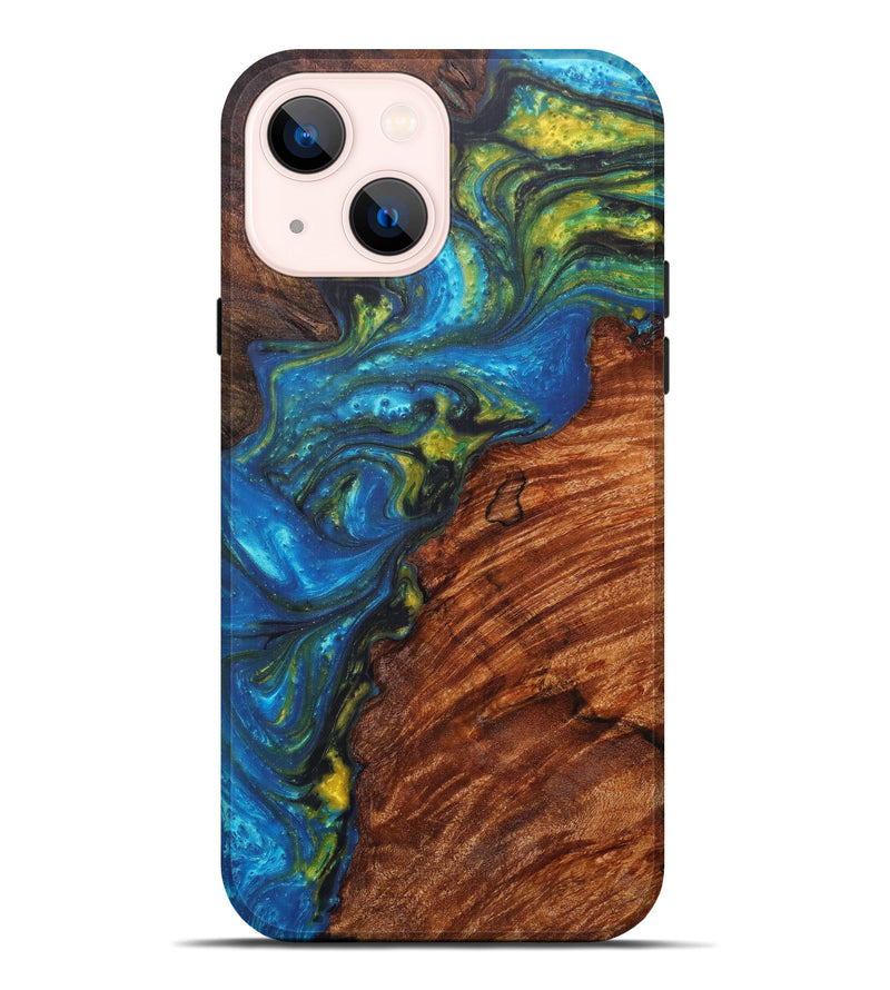 iPhone 14 Plus Wood+Resin Live Edge Phone Case - Steve (Artist Pick, 605655)