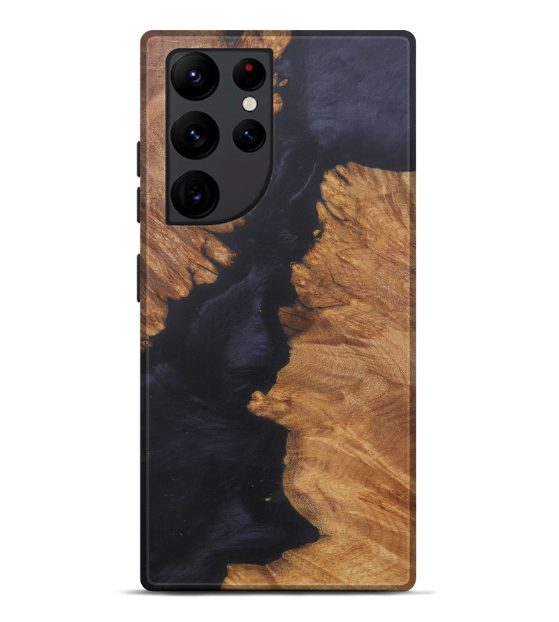 Galaxy S22 Ultra Wood+Resin Live Edge Phone Case - Sam (Pure Black, 581725)
