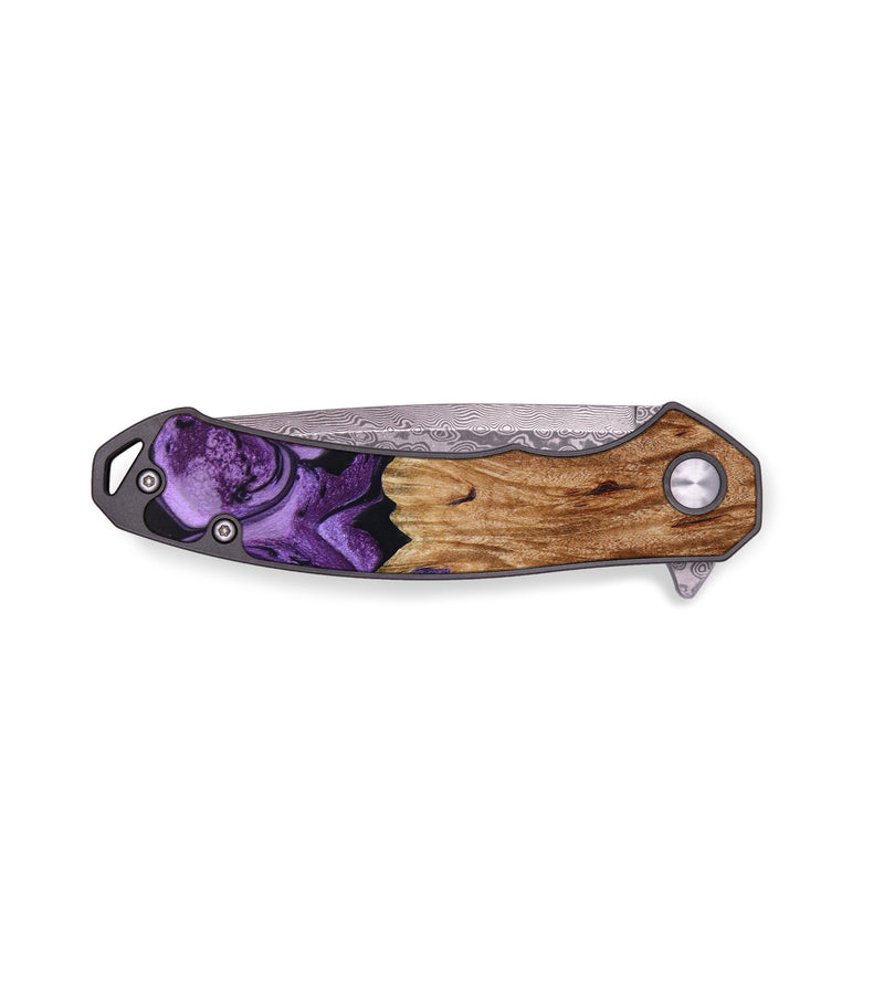 EDC Wood+Resin Pocket Knife - Traci (Purple, 643103)