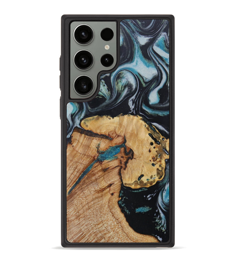 Galaxy S23 Ultra Wood+Resin Phone Case - Terrence (Blue, 621230)
