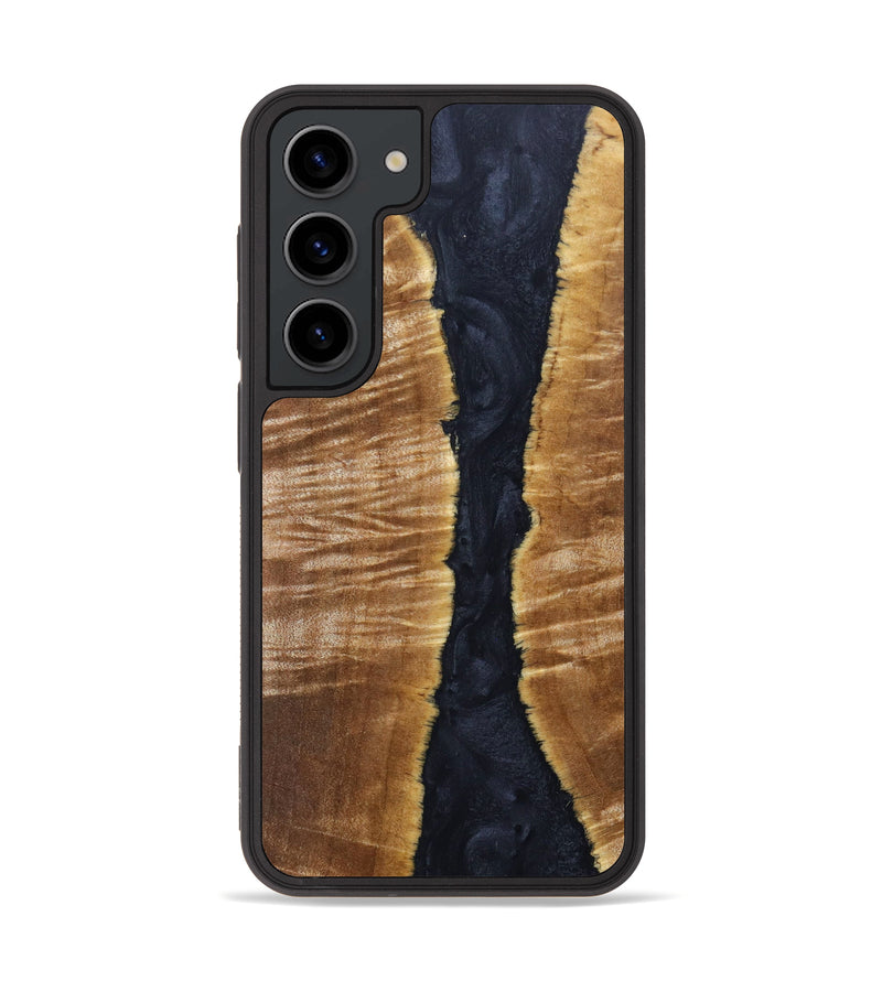 Galaxy S23 Wood+Resin Phone Case - Isabel (Black & White, 639850)