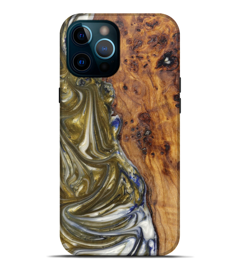 iPhone 12 Pro Max Wood+Resin Live Edge Phone Case - Ephraim (Metallic, 621620)