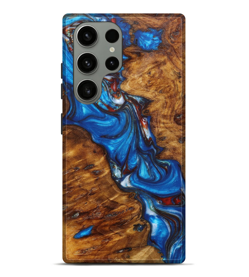 Galaxy S23 Ultra Wood+Resin Live Edge Phone Case - Carmella (Blue, 629553)