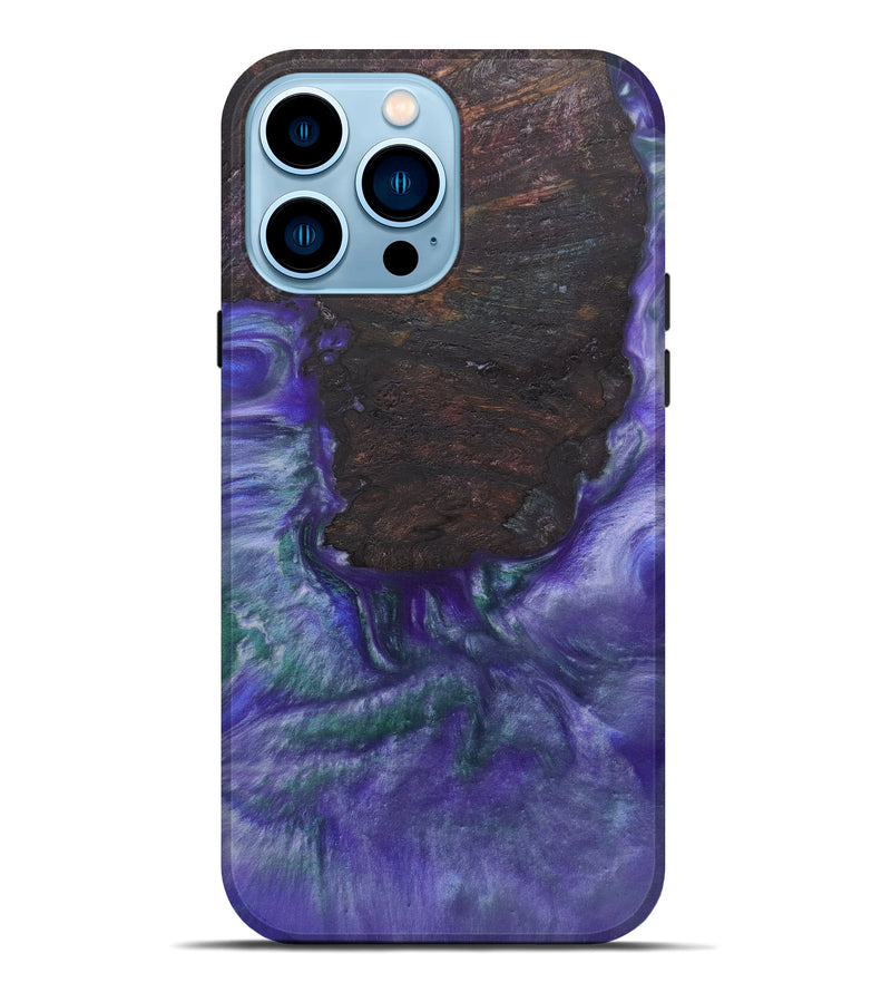 iPhone 14 Pro Max Wood+Resin Live Edge Phone Case - Mal (Purple, 590692)