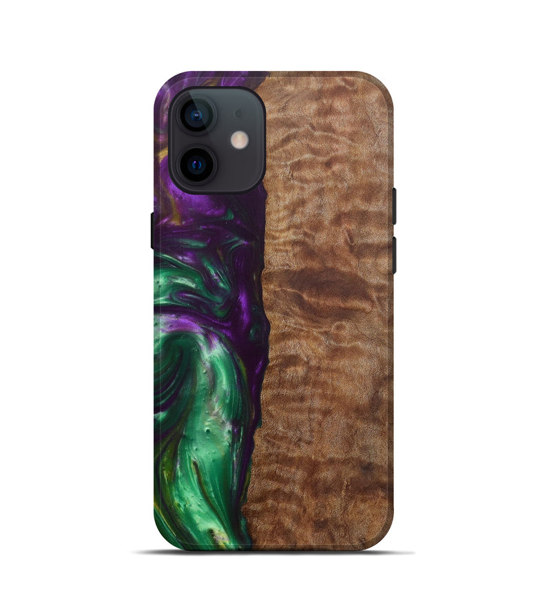 iPhone 12 mini Wood+Resin Live Edge Phone Case - Zora (Purple, 585236)