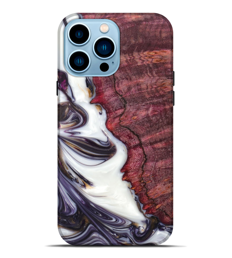 iPhone 14 Pro Max Wood+Resin Live Edge Phone Case - Aarush (Purple, 621625)