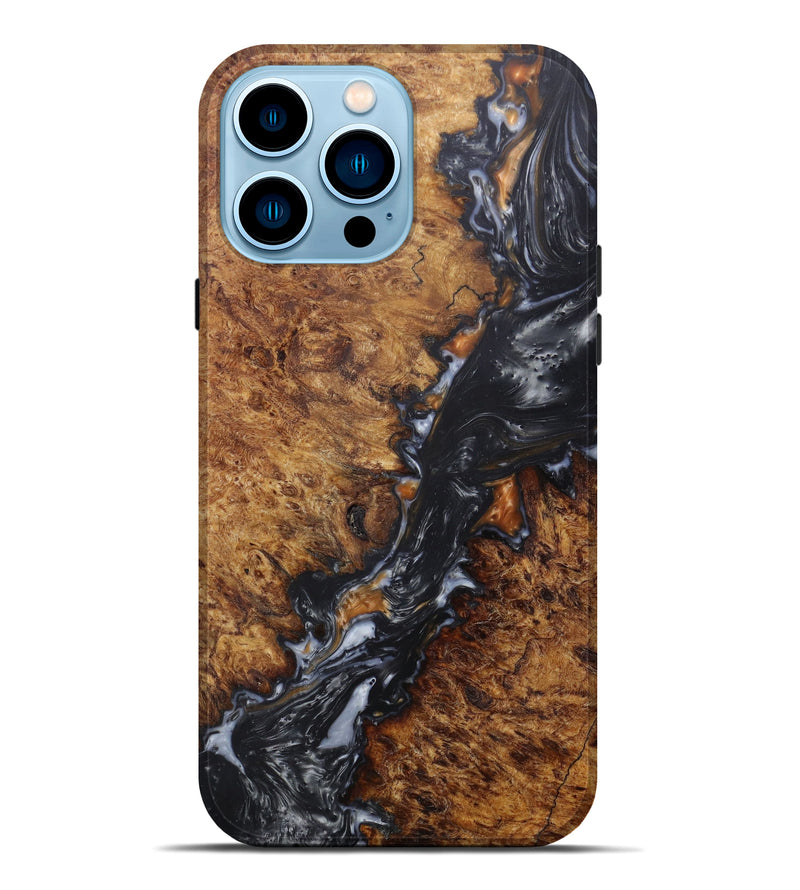 iPhone 14 Pro Max Wood+Resin Live Edge Phone Case - Tildy (Metallic, 597279)