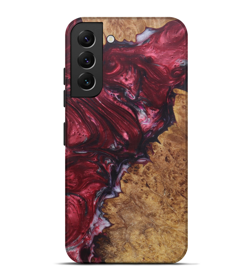 Galaxy S22 Plus Wood+Resin Live Edge Phone Case - Farzad (Dark Red, 579187)