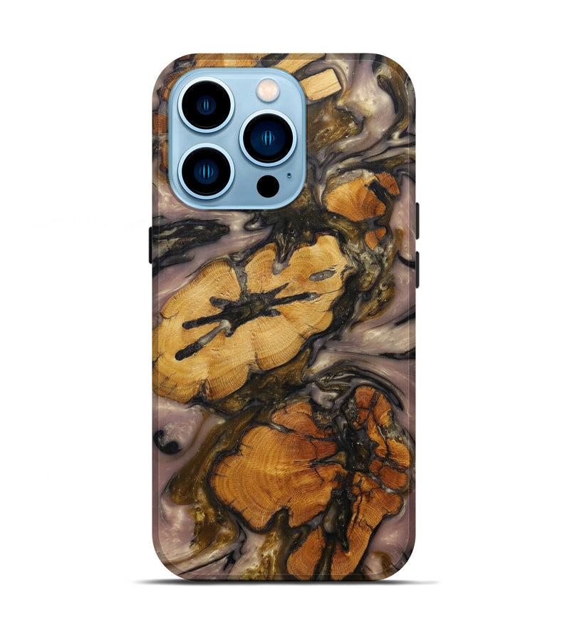 iPhone 14 Pro Wood+Resin Live Edge Phone Case - Farid (Black & White, 593766)