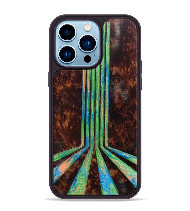 iPhone 14 Pro Max Wood+Resin Phone Case - Dena (Retro, 634508)