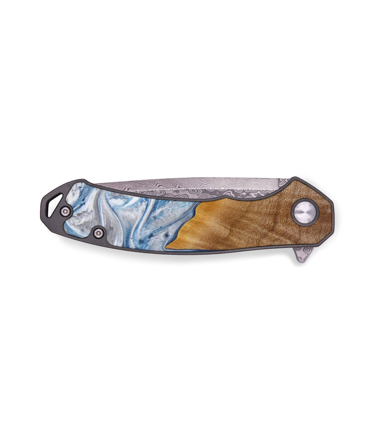 EDC Wood+Resin Pocket Knife - Willa (Blue, 641873)