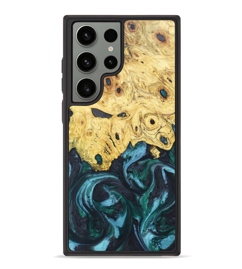Galaxy S23 Ultra Wood+Resin Phone Case - Soleil (Green, 628840)