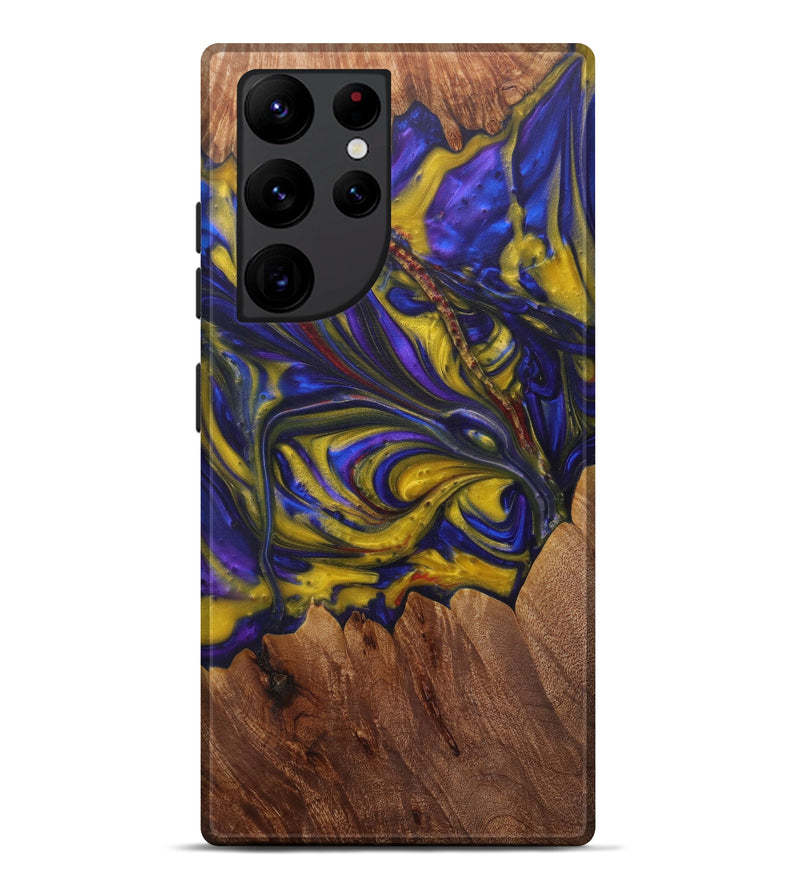 Galaxy S22 Ultra Wood+Resin Live Edge Phone Case - Reinhold (Dark Blue, 586280)