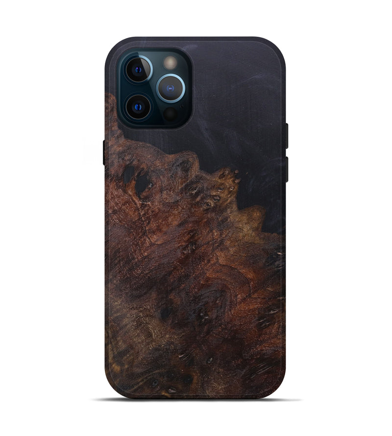 iPhone 12 Pro Wood+Resin Live Edge Phone Case - Ailina (Pure Black, 608546)