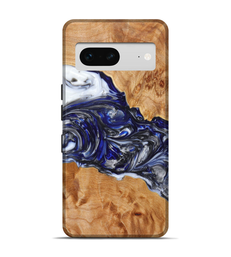 Pixel 7 Wood+Resin Live Edge Phone Case - Syed (Blue, 633295)