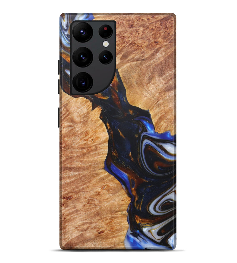 Galaxy S22 Ultra Wood+Resin Live Edge Phone Case - Yeirnie (Black & White, 606500)