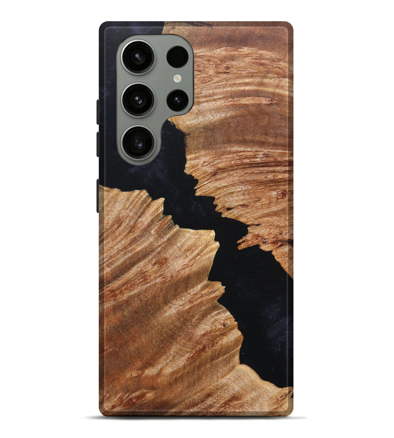 Galaxy S23 Ultra Wood+Resin Live Edge Phone Case - Rory (Black & White, 627686)