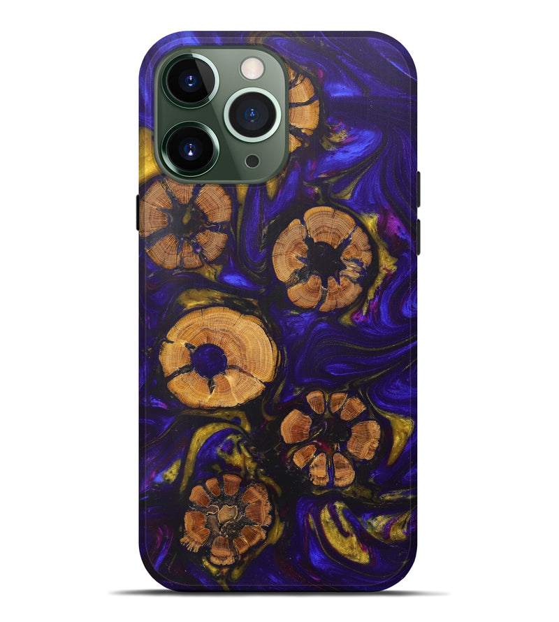 iPhone 13 Pro Max Wood+Resin Live Edge Phone Case - Melinde (Purple, 607103)