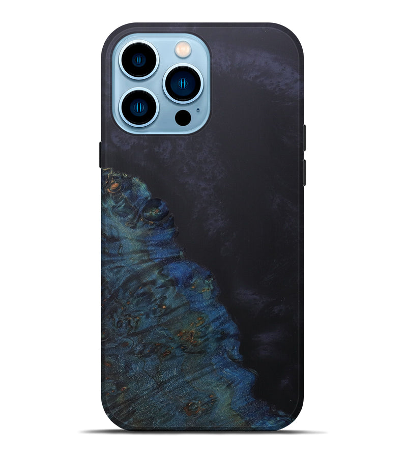 iPhone 14 Pro Max Wood+Resin Live Edge Phone Case - Derrick (Pure Black, 600503)