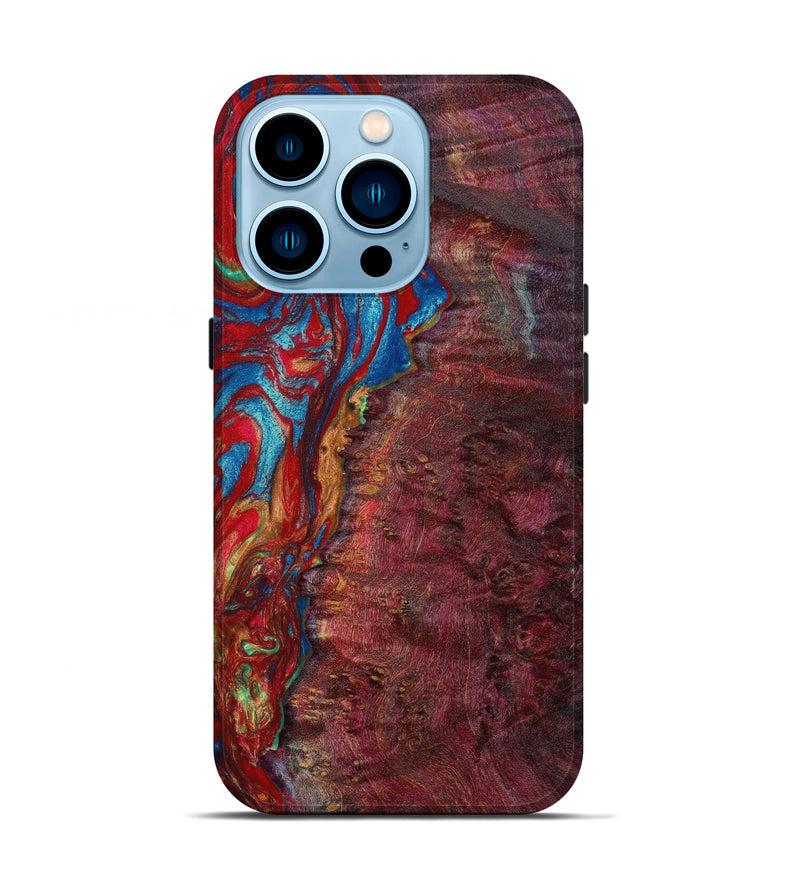 iPhone 14 Pro Wood+Resin Live Edge Phone Case - Cortney (Red, 644995)